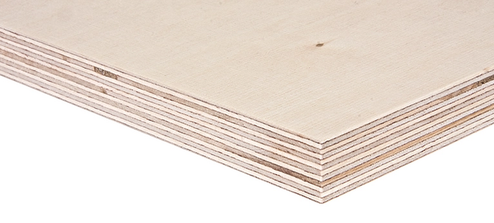 Multiplexplatte aus Birke mit heller, glatter Oberfläche und stabiler Mehrschichtverleimung für vielseitige Anwendungen.